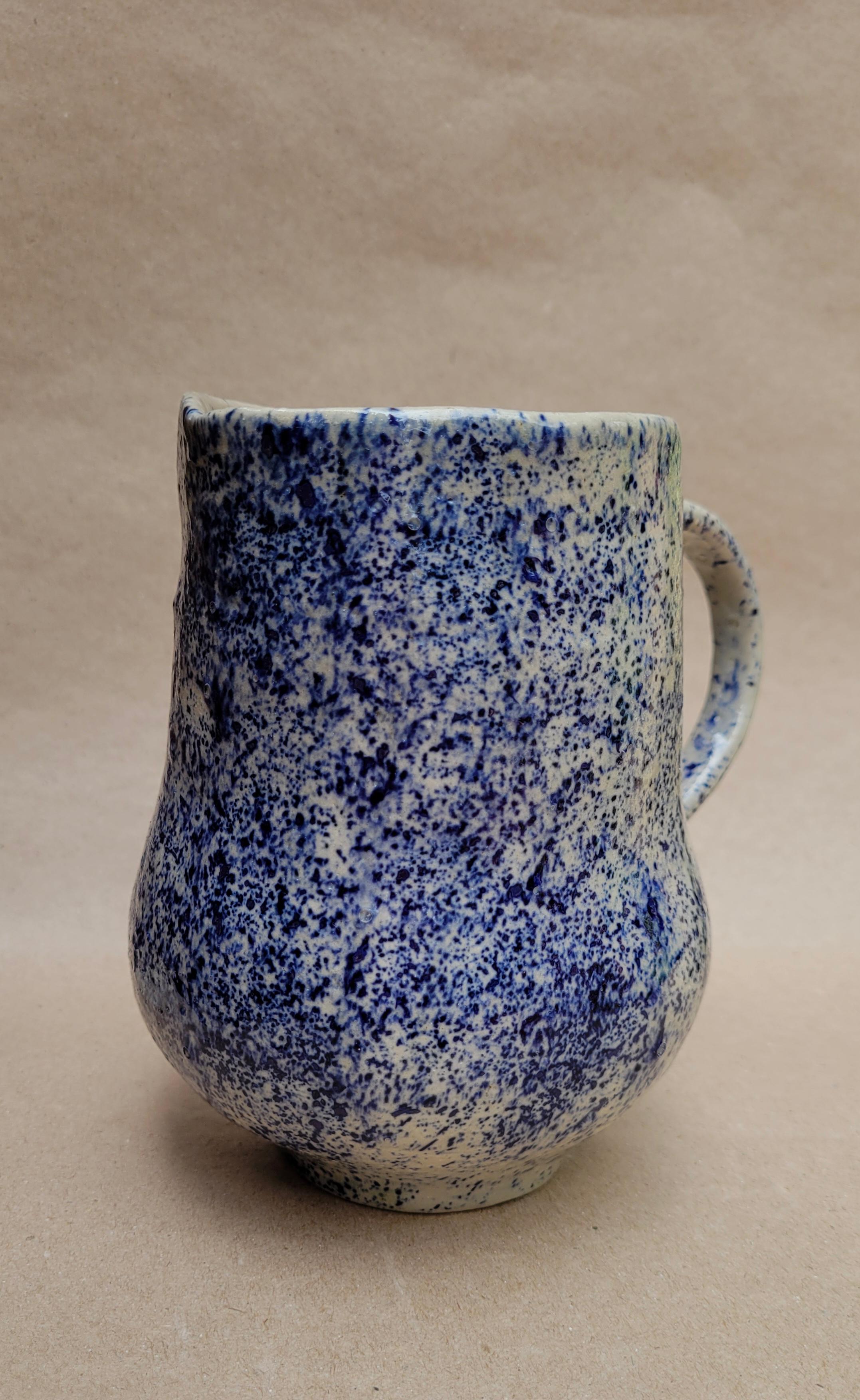 Jarra de cerámica jaspeada - taller de ceramica Medellín